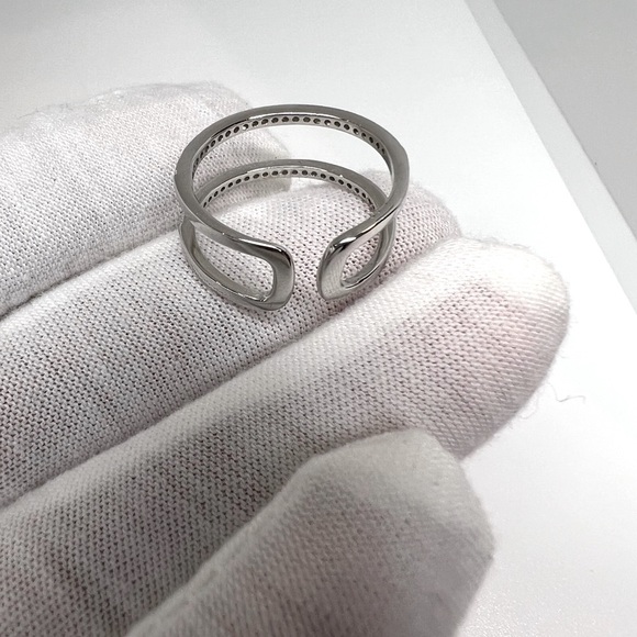 Sale $18! Sterling Silver. Double Band Cz Ring - Picture 7 of 16